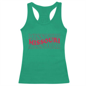 Retro Missouri State Pride Racerback Tank Top Groovy Wavy Typography TS12 Irish Green Print Your Wear