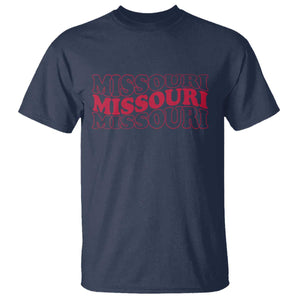 Retro Missouri State Pride T Shirt Groovy Wavy Typography TS12 Navy Print Your Wear