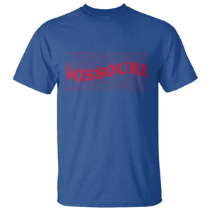 Retro Missouri State Pride T Shirt Groovy Wavy Typography TS12 Royal Blue Print Your Wear