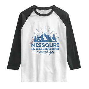 Missouri Traveling Lover Raglan Shirt Missouri Is Calling And I Must Go TS12 White Black Print Your Wear