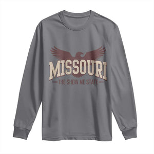 Vintage Missouri Eagle Long Sleeve Shirt Missouri The Show Me State Retro Distressed TS12 Charcoal Print Your Wear