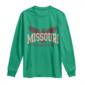 Vintage Missouri Eagle Long Sleeve Shirt Missouri The Show Me State Retro Distressed TS12 Irish Green Print Your Wear