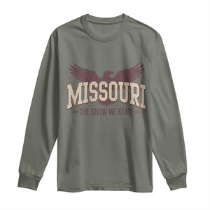 Vintage Missouri Eagle Long Sleeve Shirt Missouri The Show Me State Retro Distressed TS12 Military Green Print Your Wear