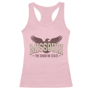 Vintage Missouri Eagle Racerback Tank Top Missouri The Show Me State Retro Distressed TS12 Light Pink Print Your Wear