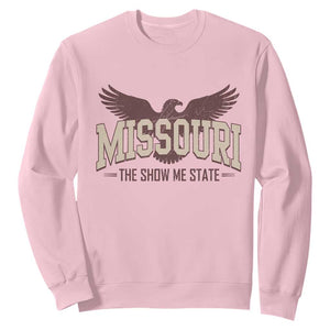 Vintage Missouri Eagle Sweatshirt Missouri The Show Me State Retro Distressed TS12 Light Pink Print Your Wear