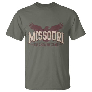 Vintage Missouri Eagle T Shirt Missouri The Show Me State Retro Distressed TS12 Military Green Print Your Wear