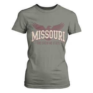 Vintage Missouri Eagle T Shirt For Women Missouri The Show Me State Retro Distressed TS12 Military Green Print Your Wear