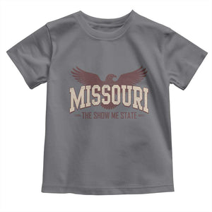 Vintage Missouri Eagle Toddler T Shirt Missouri The Show Me State Retro Distressed TS12 Charcoal Print Your Wear