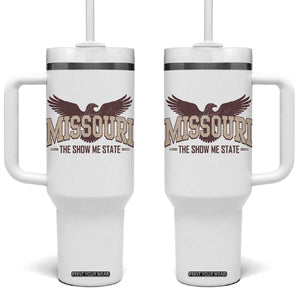 Vintage Missouri Eagle Tumbler With Handle Missouri The Show Me State Retro Distressed TS12 One Size: 40 oz White Print Your Wear
