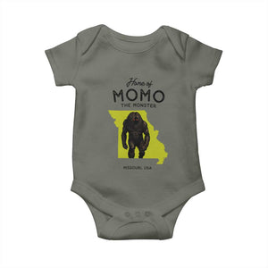Louisiana Missouri Cryptid Lover Baby Onesie Home Of Momo The Monster TS12 Military Green Print Your Wear