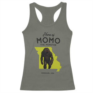 Louisiana Missouri Cryptid Lover Racerback Tank Top Home Of Momo The Monster TS12 Military Green Print Your Wear