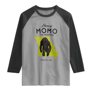 Louisiana Missouri Cryptid Lover Raglan Shirt Home Of Momo The Monster TS12 Sport Gray Black Print Your Wear