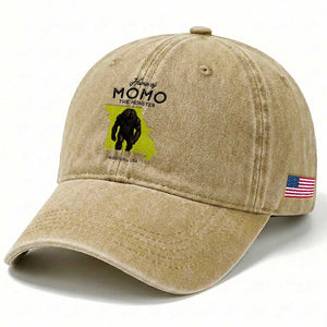 Louisiana Missouri Cryptid Lover Washed Cotton Baseball Cap Home Of Momo The Monster TS12 Print Your Wear