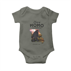 Momo The Monster Folklore Baby Onesie Louisiana Missouri Cryptid Lover Gift TS12 Military Green Print Your Wear