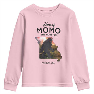 Momo The Monster Folklore Youth Sweatshirt Louisiana Missouri Cryptid Lover Gift TS12 Light Pink Print Your Wear