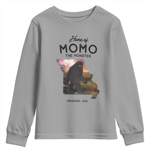 Momo The Monster Folklore Youth Sweatshirt Louisiana Missouri Cryptid Lover Gift TS12 Sport Gray Print Your Wear