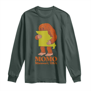 Missouri Cryptid Local Legend Long Sleeve Shirt Momo The Monster Lover Graphic TS12 Dark Forest Green Print Your Wear