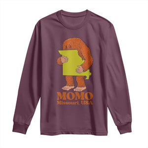 Missouri Cryptid Local Legend Long Sleeve Shirt Momo The Monster Lover Graphic TS12 Maroon Print Your Wear