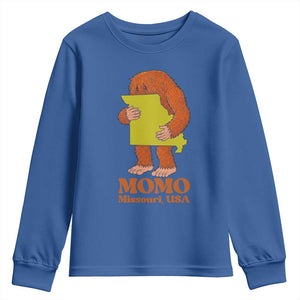 Missouri Cryptid Local Legend Youth Sweatshirt Momo The Monster Lover Graphic TS12 Royal Blue Print Your Wear