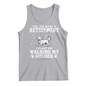 Dog Lover Tank Top I Plan On Walking My Golden Retriever Retirement TS12 Athletic Heather Print Your Wear
