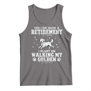 Dog Lover Tank Top I Plan On Walking My Golden Retriever Retirement TS12 Deep Heather Print Your Wear