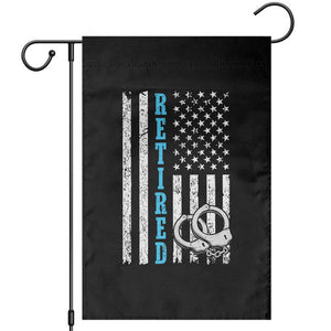 Funny Retired Police Officer Garden Flag Patriotic Flag With Handcuffs TS12 Black Print Your Wear