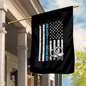 Funny Retired Police Officer Garden Flag Patriotic Flag With Handcuffs TS12 Print Your Wear