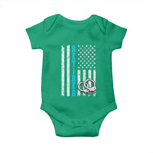 Funny Retired Police Officer Baby Onesie Patriotic Flag With Handcuffs TS12 Irish Green Print Your Wear