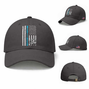 Funny Retired Police Officer Baseball Cap Patriotic Flag With Handcuffs TS12 Baseball Cap Universal Fit Dark Gray Print Your Wear