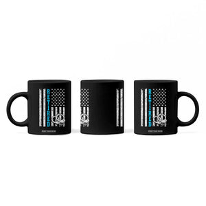 Funny Retired Police Officer Coffee Mug Patriotic Flag With Handcuffs TS12 Print Your Wear