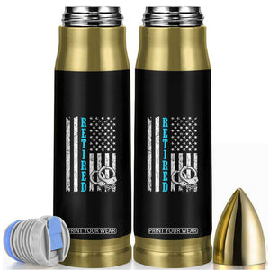Funny Retired Police Officer Bullet Tumbler Patriotic Flag With Handcuffs TS12 Black Print Your Wear