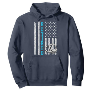 Funny Retired Police Officer Hoodie Patriotic Flag With Handcuffs TS12 Navy Print Your Wear