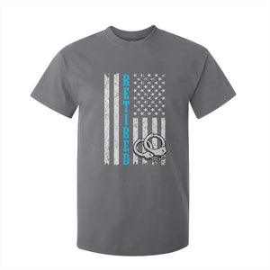 Funny Retired Police Officer T Shirt For Kid Patriotic Flag With Handcuffs TS12 Charcoal Print Your Wear