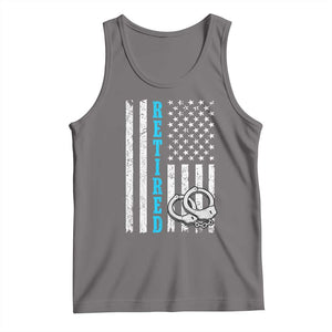 Funny Retired Police Officer Tank Top Patriotic Flag With Handcuffs TS12 Deep Heather Print Your Wear