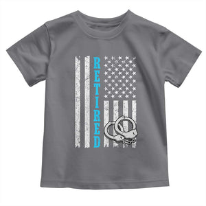 Funny Retired Police Officer Toddler T Shirt Patriotic Flag With Handcuffs TS12 Charcoal Print Your Wear