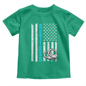 Funny Retired Police Officer Toddler T Shirt Patriotic Flag With Handcuffs TS12 Irish Green Print Your Wear
