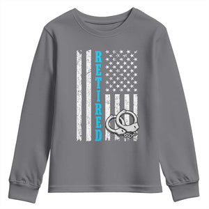 Funny Retired Police Officer Youth Sweatshirt Patriotic Flag With Handcuffs TS12 Charcoal Print Your Wear
