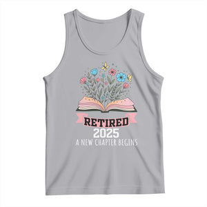 Women Retirement Life Tank Top Retired 2025 A New Chapter Begins Floral Book TS12 Athletic Heather Print Your Wear
