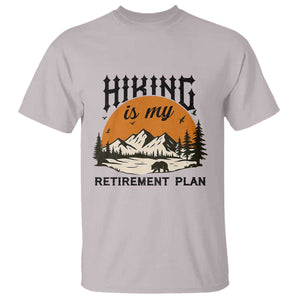 Hiking Is My Retirement Plan T Shirt Outdoor Vintage Mountain Scene TS12 Ice Gray Print Your Wear