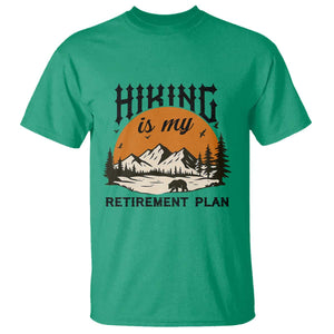 Hiking Is My Retirement Plan T Shirt Outdoor Vintage Mountain Scene TS12 Irish Green Print Your Wear