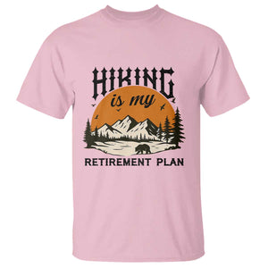 Hiking Is My Retirement Plan T Shirt Outdoor Vintage Mountain Scene TS12 Light Pink Print Your Wear