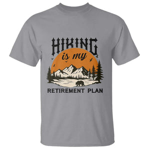Hiking Is My Retirement Plan T Shirt Outdoor Vintage Mountain Scene TS12 Sport Gray Print Your Wear