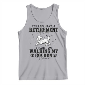 Funny I Plan On Walking My Golden Retriever Tank Top Retirement Gift For Dog Lover TS12 Athletic Heather Print Your Wear