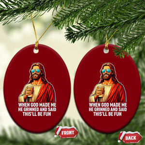 Funny Religious Jesus Ceramic Ornament Wait Im Goated TS12 Print Your Wear