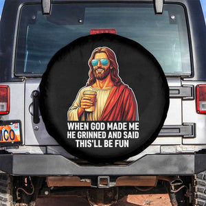 Funny Religious Jesus Spare Tire Cover Wait Im Goated TS12 No hole Black Print Your Wear