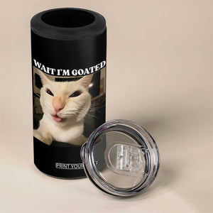 Funny Cat Meme Lover 4 in 1 Can Cooler Tumbler Wait Im Goated TS12 Print Your Wear