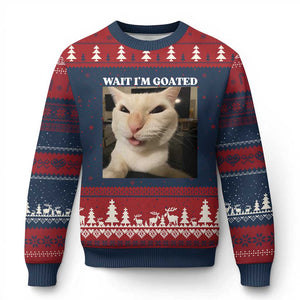 Funny Cat Meme Lover Ugly Christmas Sweater TS12 Navy Red Print Your Wear