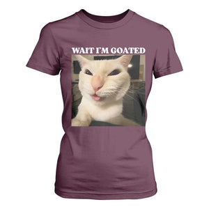 Funny Cat Meme Lover T Shirt For Women TS12 Maroon Print Your Wear
