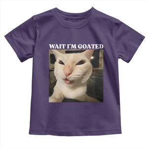 Funny Cat Meme Lover Toddler T Shirt Wait Im Goated TS12 Purple Print Your Wear