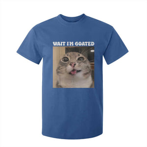 Funny Silly Cat Meme T Shirt For Kid Wait Im Goated TS12 Royal Blue Print Your Wear